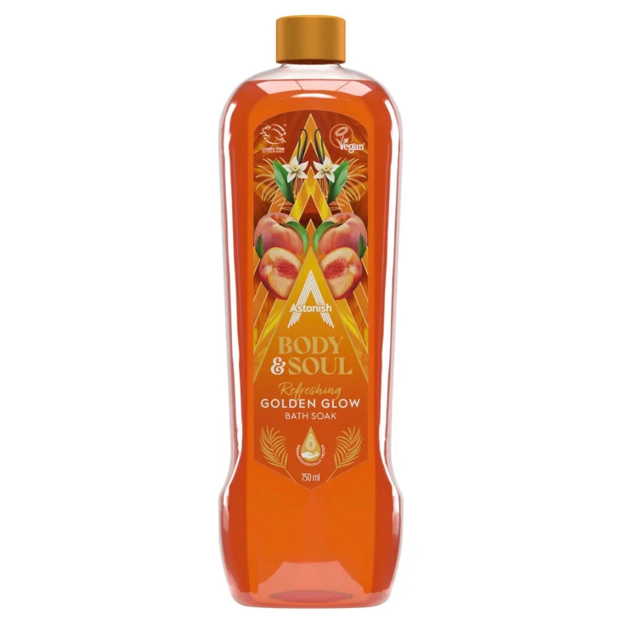 Buy Astonish Body & Soul Refreshing Golden Glow Bath Soak 950ml - Premium Quality Toiletries Online - Product Image Buy Astonish Body & Soul Refreshing Golden Glow Bath Soak 950ml - Premium Quality Toiletries Online - Product Image